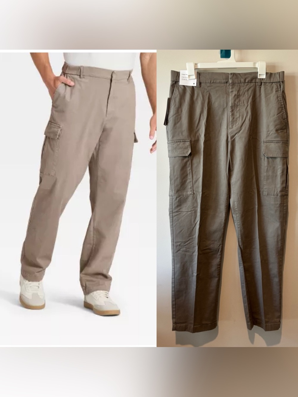Goodfellow & Co Men’s Cargo Straight leg pants inseam 30” in khaki size medium